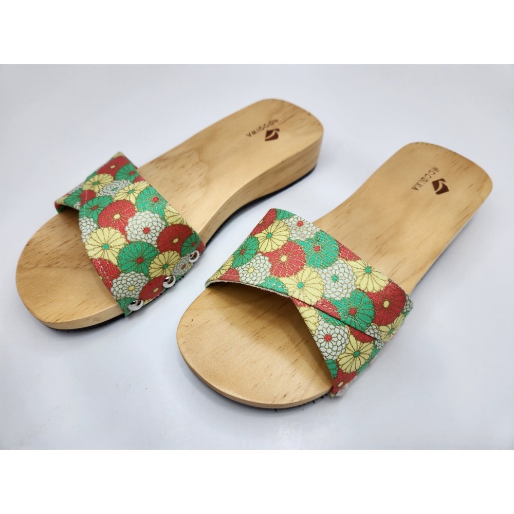 Wood Flower Japanese Moogiwa‎ Sandals Size 6 Summer Spring Beach